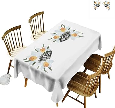 Cranekey Rechteckige Tischdecke Aus Polyester Mit Wimpernmotiven Lustige Cartoon Charaktere Augenmonster Verrucktes Maskottchen Emotion Comic Rubin Schwarz Weiss 54x72 Inch Color06 Amazon De Kuche Haushalt