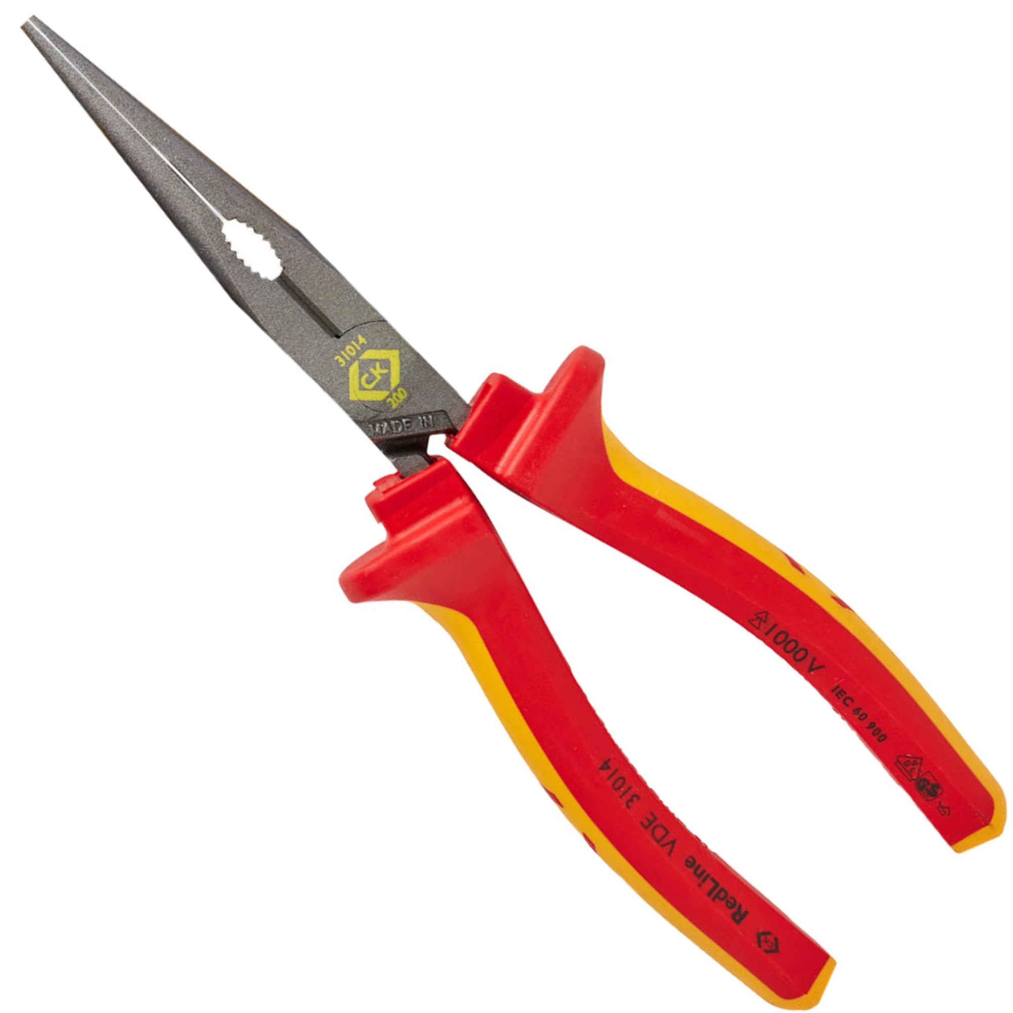 "C.K 39076 Snipe Nose Pliers, 200 mm - 8"", 431014, Red