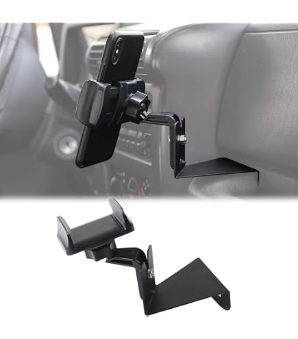 Jimen Passenger Grab Bar Phone Mount Compatible with Jeep Wrangler JL JLU & Jeep Gladiator JT