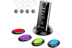 Key Finders,ldcx 85dB Remote Finder Wireless Item Rf Locator Make Noise,1 Rf Transmitter 4 Receivers w/ 131ft Working Range,Anti Lost Tag Key Wallet Pet Smart Tracker w/Led Flashlight and Key Rings