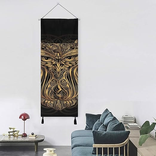 Simbolos Espirituales Adornados Dibujados A Mano Tapiz Totemico