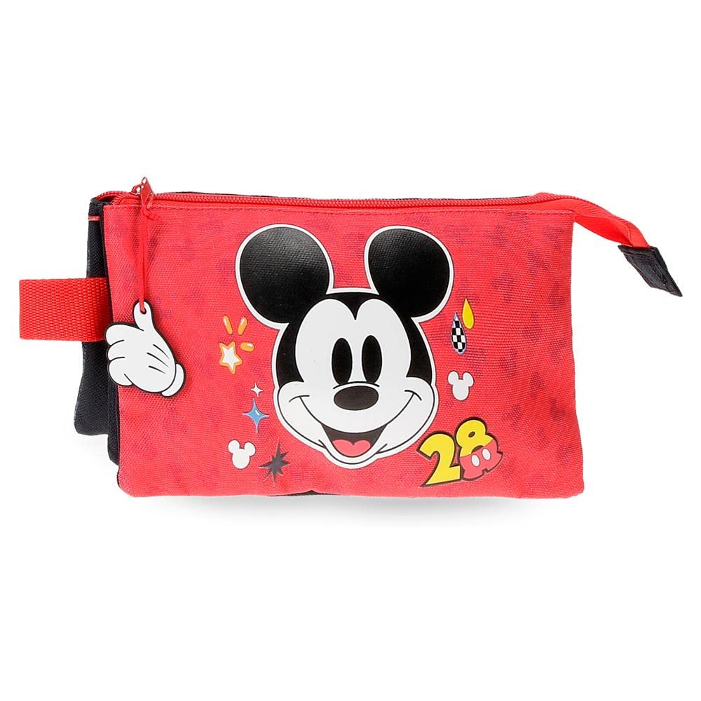 Disney Mickey Get Moving Pencil Case Triple Multicoloured 22 x 12 x 5 cm, Colourful, Case