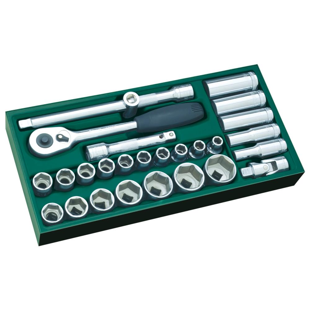 SATA ST09903SJ 27 Pieces 1/2” Drive 6 Point Metric Socket Tray Set