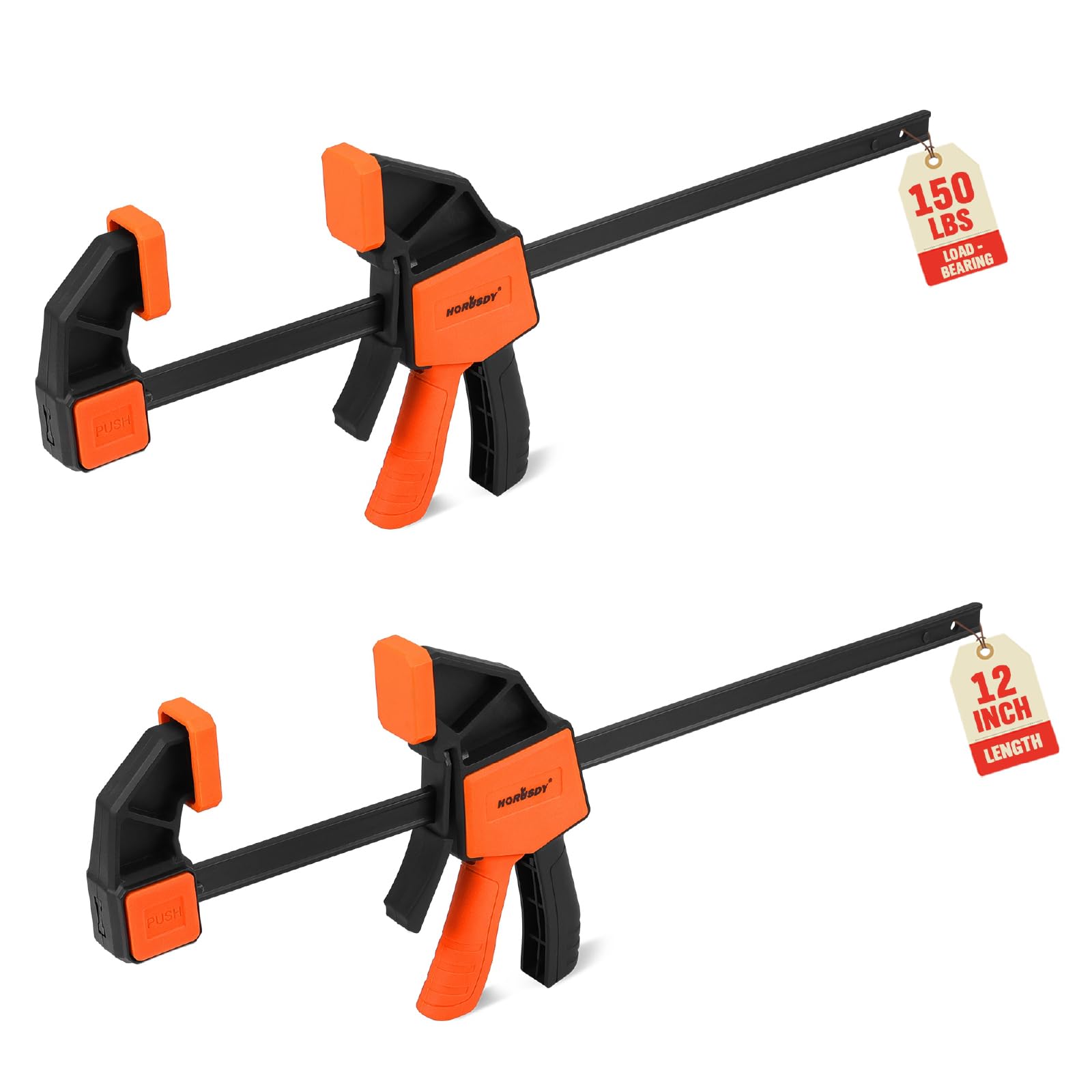 Photo 1 of HORUSDY 12'' Bar Clamps for Woodworking, 2PCS Quick F Wood Working Clamps Sets, with 150 LBS Load Limit