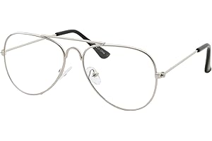 grinderPUNCH Kids Fake Aviator Eye Glasses Clear Lens Children's Non Prescription (Age 3-10)