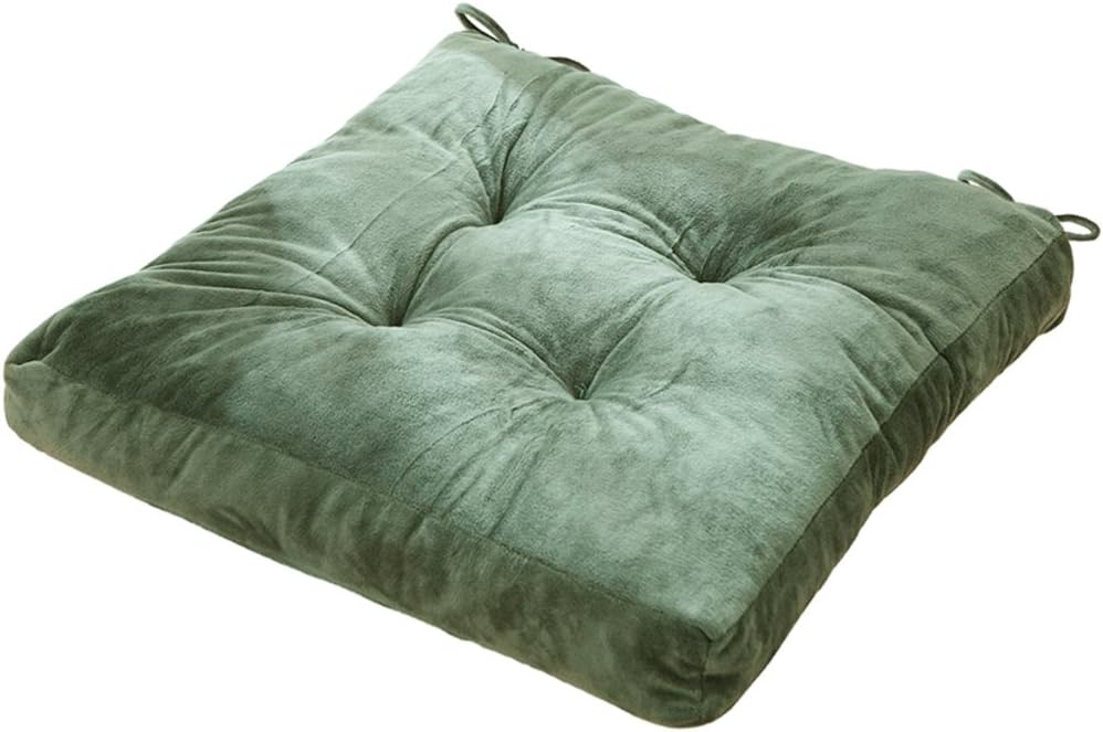 QTQZ Square Padded Cushion,Warm Crystal Velvet Bread seat Cushion Computer Dining Chair Cushion futon mat with Straps-A 48x48cm(19x19inch)