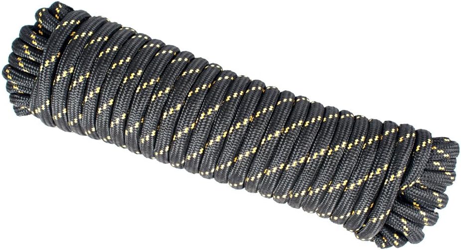 Wasons W104-1B Diamond Braided Utility Rope, 1/2-Inch x 100-Foot, Black
