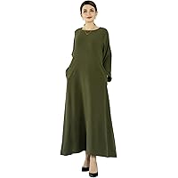 Amazon.com: Muslim Lady Shirt Collar Appliqued Lace Long Sleeves Abaya Arab Maxi  Dress (Black, Small) : Clothing, Shoes & Jewelry