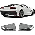 sosega Rear Side Diffusers Carbon Fiber Print ABS Compatible with for Corvette C7 Stingray 2014-2019 Rear Bumper Side Corner Splitters Aprons