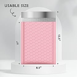Yens Poly Bubble Mailers 8.5x12 25 Pack Light Pink