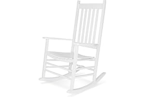 Shine Company Vermont Porch Rocker, High Back Wood Rocking Chair, White