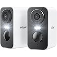 ieGeek Security Cameras Wireless Outdoor 2-Pack, 2K WiFi Surveillance Camera for Home Security, Battery Powered Security Cameras with Siren & Spotlight, AI Detection, App for Phone, IP65 Waterproof