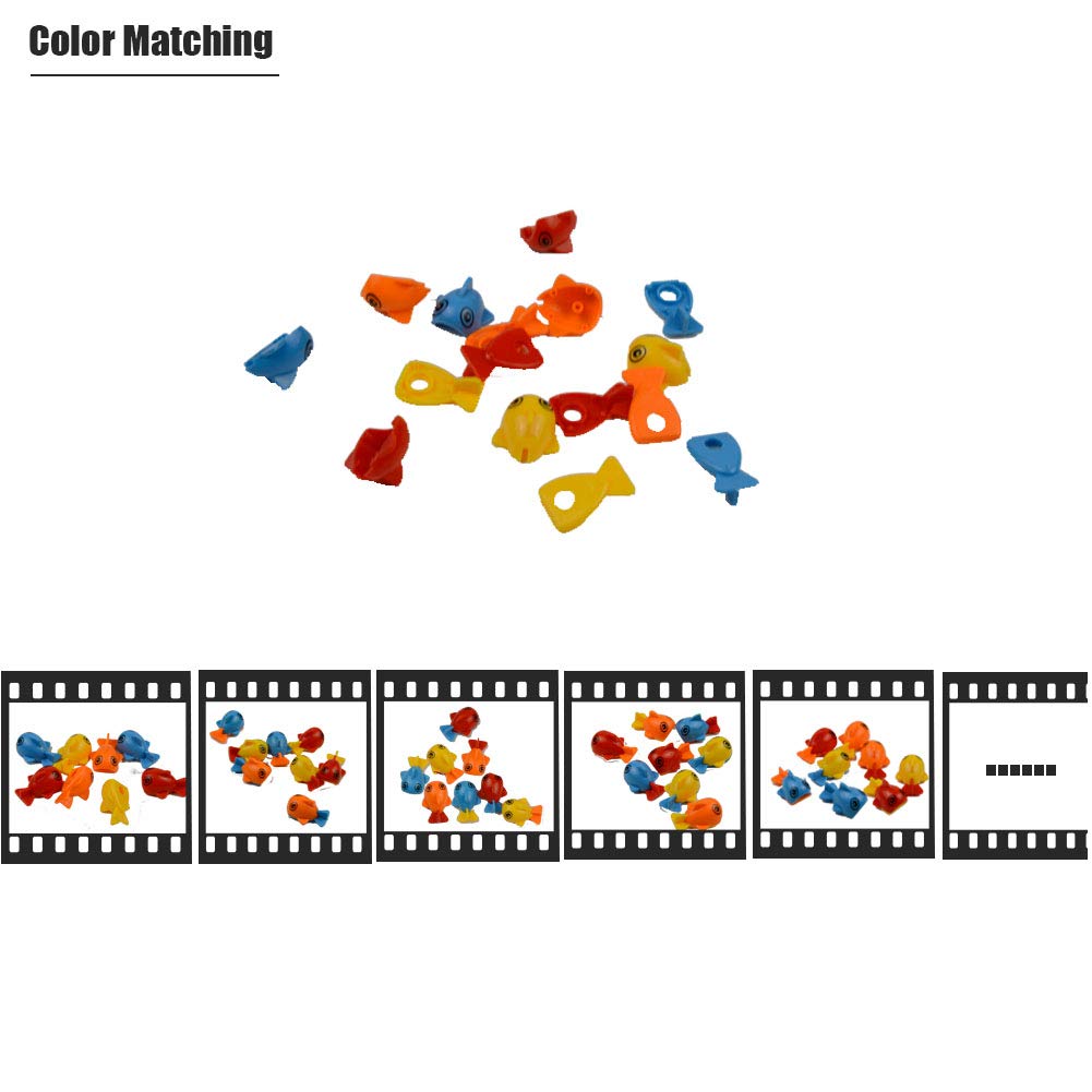 Bolomi Fishing Game Toys Bathtub Floating Fishing Game Toy Set for Kids-8 Pcs Plastic Floaters Fish+2 Pcs Fun Fishing Rod