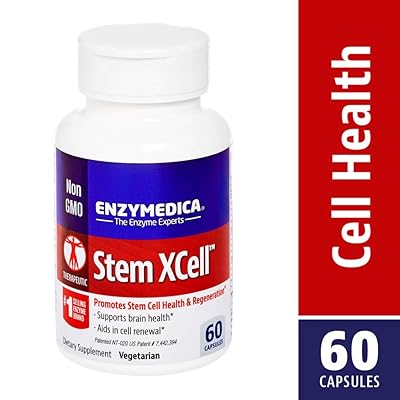 Enzymedica ، Stem XCell ، دعم مضادات الأكسدة للتجديد الخلوي ، صحة الدماغ وتجديد الخلايا الجذعية ، نباتي وغير معدّل وراثيًا ، 60 كبسولة (30 حصة)