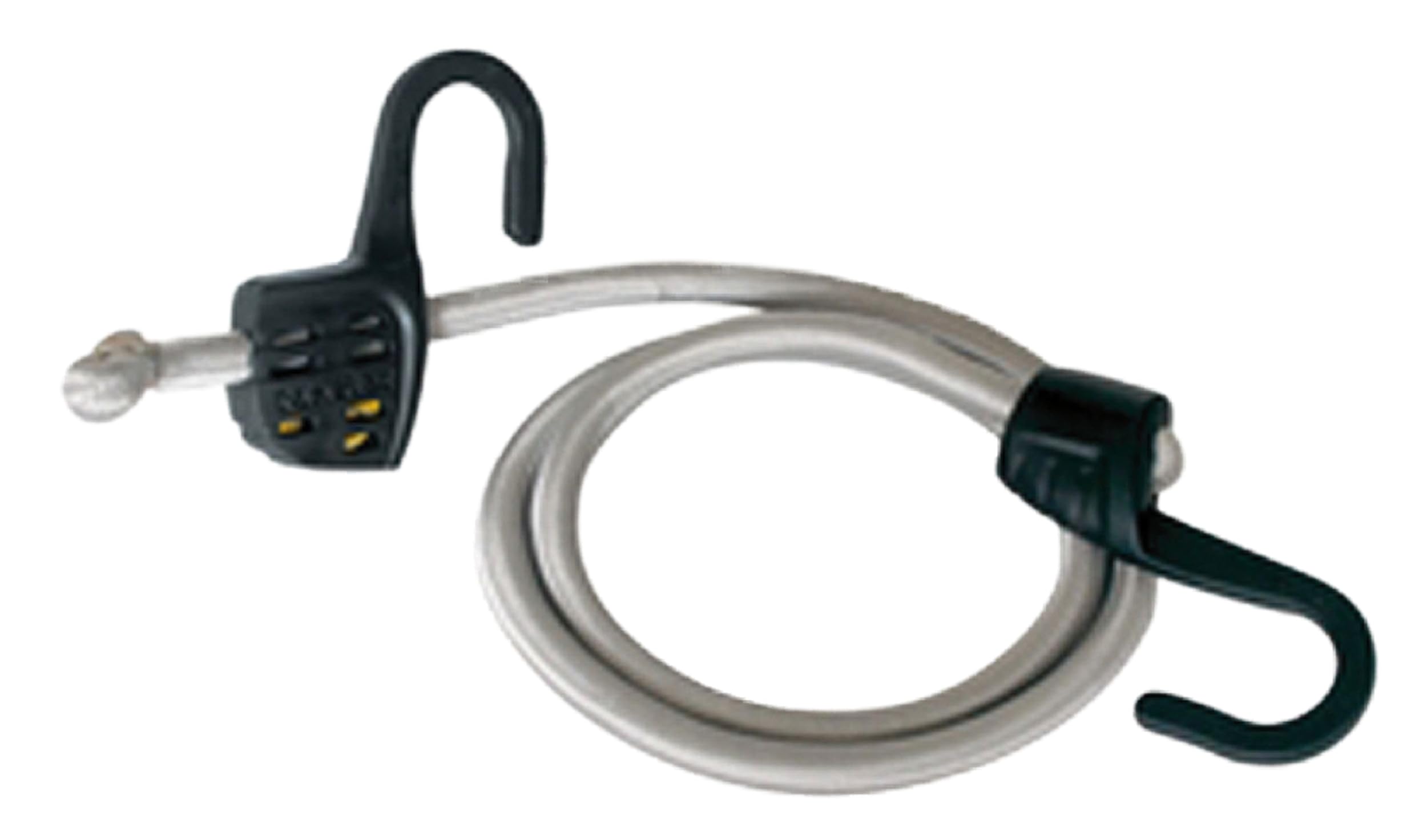 MASTER LOCK Bungee with Hooks [150 cm Bungee] [Adjustable Length from 15 cm to 150 cm] [Steel Hook] 3138EURDAT - Ideal for Transporting, Packing and Securing Loads