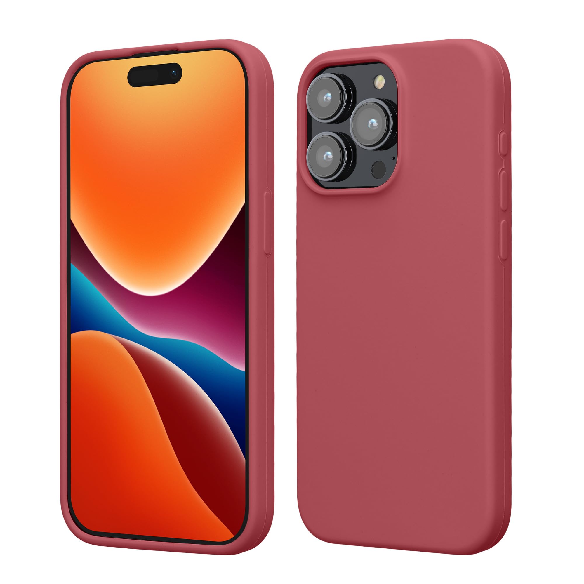 kwmobile Case for iPhone 15 Pro Max Case - Soft TPU Silicone Cover - Dark Rose — image 1