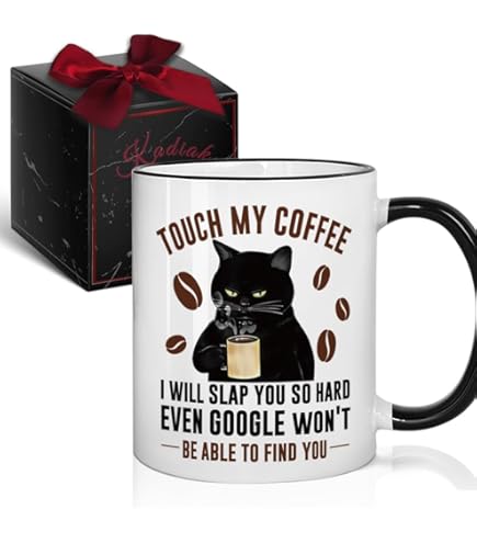 LookHUMAN Taza de café de cerámica blanca de 325 ml con