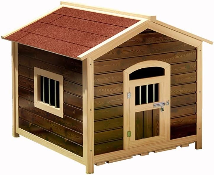 AiKuJia Dog House Wooden Dog Room for Outdoor & Indoor Use, Pet House Shelter for Puppies and Dogs, Wood Dog House Dog Kennel Shed Home for Dogs