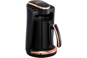 Any Morning Turkish & Greek Coffee Maker, 1 to 4 Cups Capacity, 100% BPA Free, 400W Electric Coffee Pot with Cook Sense Techn