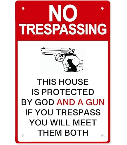 Amazon.com : Warning Sign No Trespassing Owner is Armed and