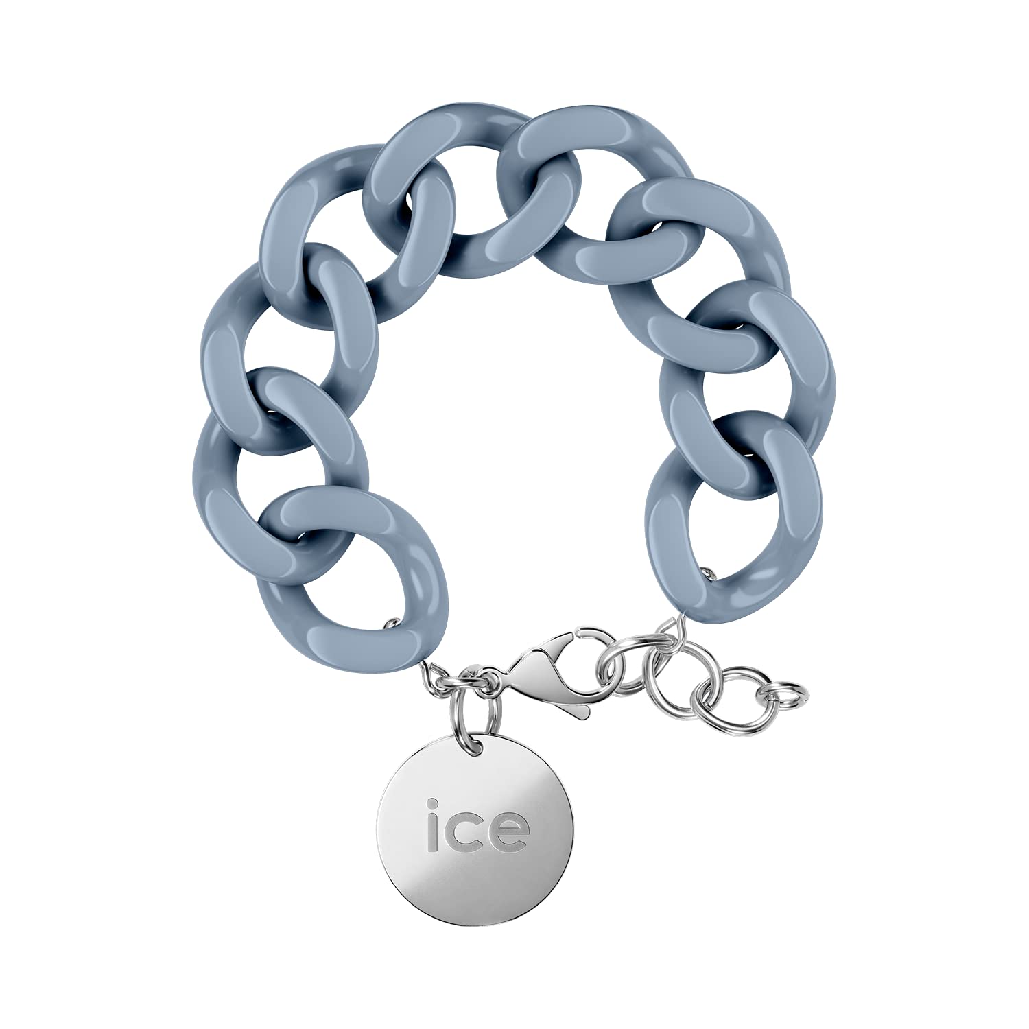 ICE - Jewellery - Chain bracelet - Artic Blue - Silver - Chunky Chain Bracelet for Women in Blue Colour with a Silver Medal (020918)