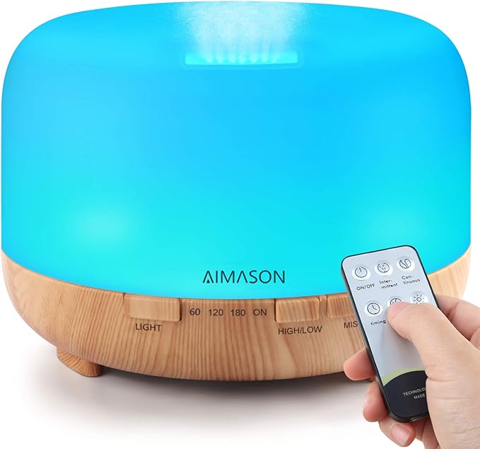 Essential Oil Diffusers with Remote Control, 500ML Ultrasonic