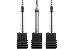 ALYICIA 3PCS 1/16" Carbide Square End Mills Set 4 Flute AlTIN Coated CNC Milling Bits for Alloy Steels, Hardened Steels, Cast Iron