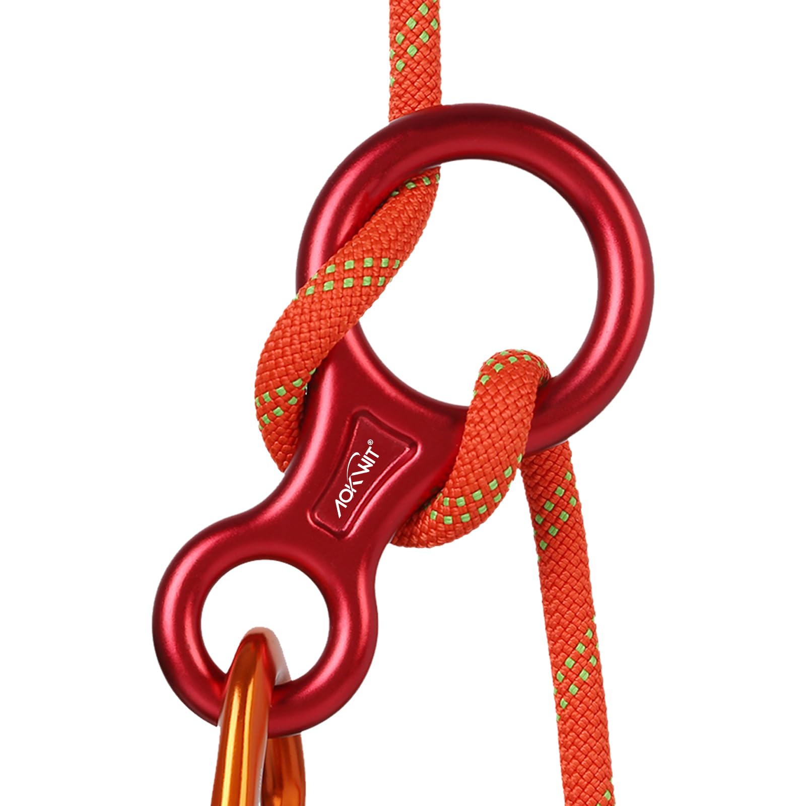 Discensore Figura 8 AOKWIT Per Arrampicata - Lega Alluminio 7075 - Resistenza 35KN - Per Discese E Lavori In Altezza
