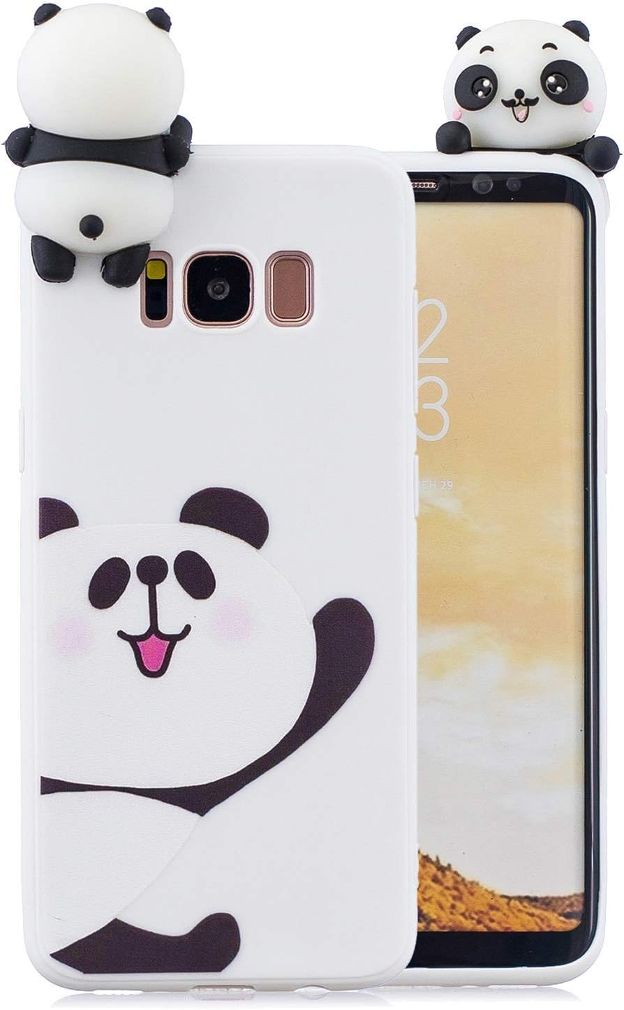 Huiran Samsung Galaxy S8 / S8 Plus,Soft 3D Silicone Case,Cute Animal Rubber Cover,Cool Kawaii Cartoon Gel Cover for Kids Girls Fun Soft Silicone Shell