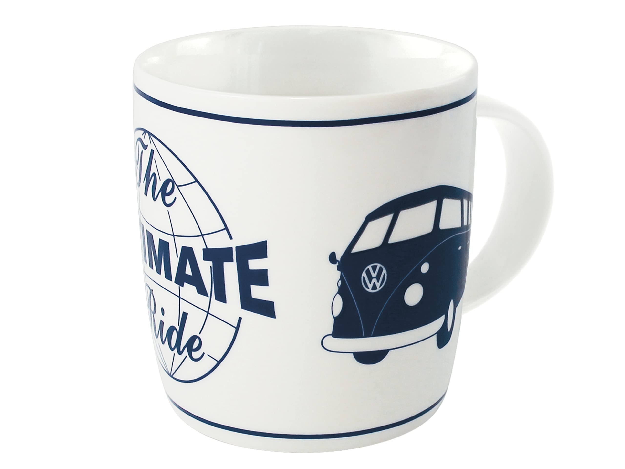 BRISA VW Collection - Volkswagen Large Ceramic Coffee-Tea-Cappuccino Mug Cup in T1 Bus Design (370 ml/12.5 fl oz/The Ultimate Ride/White)