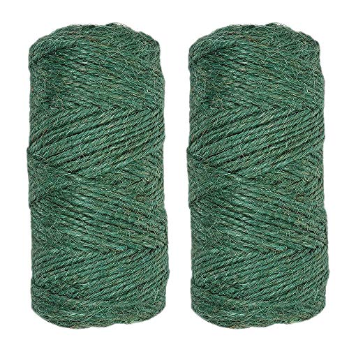 KINGLAKE Soft Dark Green Garden Twine 2 PcsX328 Feet Jute Twine