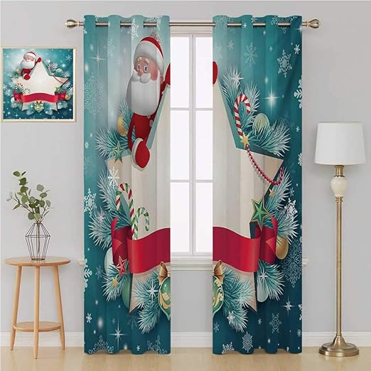 Amazon Com Christmas Grommit Curtain Thermal Insulated Blackout