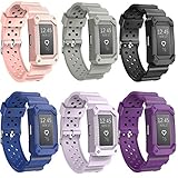 JIELIELE Charge2 Bands Rugged Protective Silicone Frame Case, Resilient Anti Impact Band Strap Ultimate Protection Replacement Wristband Men Accessory Compatible Fitbit Charge 2 HR