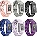 JIELIELE Charge2 Bands Rugged Protective Silicone Frame Case, Resilient Anti Impact Band Strap Ultimate Protection Replacement Wristband Men Accessory Compatible Fitbit Charge 2 HR