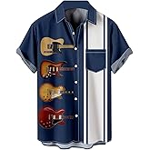 Ecosunny Bowling Shirts for Men Short Sleeve Polo Shirt Casual Slim Fit Golf Shirt