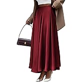BTFBM Satin Skirts for Women Spring Fashion 2026 Elegant Flowy A-Line Cocktail Formal Silk Maxi Skirt Night Out Outfits