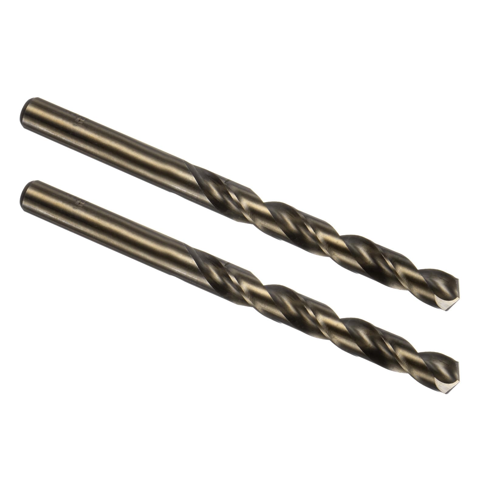 Kozelo 2PCS Twist Drill Bit - [8.5mm/0.33"] Titanium Plating M35 High-Speed Steel Cobalt Cobalt Round Shank Jobber Bit Set Gold for Metal Wood Plastic Steel Use, 75mm/2.95" Blade Length — image 1