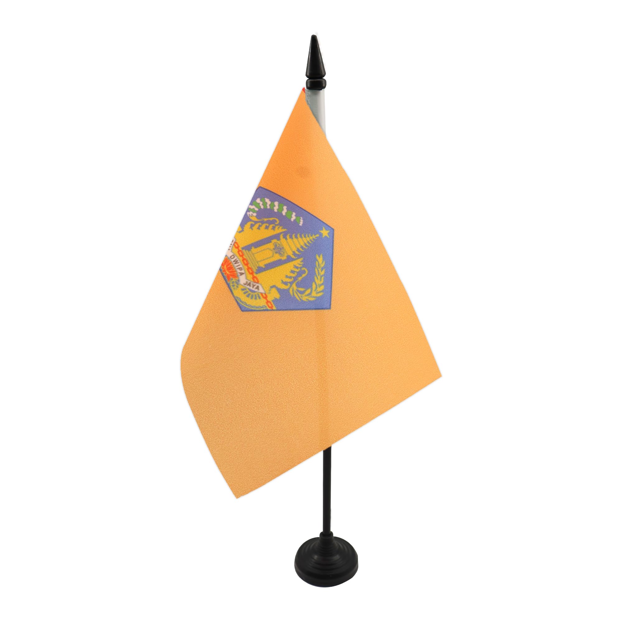 AZ FLAG Bali Table Flag 5'' x 8'' - Bali in Indonesia Office Decoration 100% Polyester 21 x 14 cm - Mini Desk Flag with Pole and Black Plastic Base