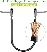 OTraki 4 Pack Patch Cables L Type 0.3m Right Angle Guitar Leads view 2