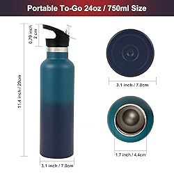 Neihepal 24oz Insulated Water Bottles Bulk 8