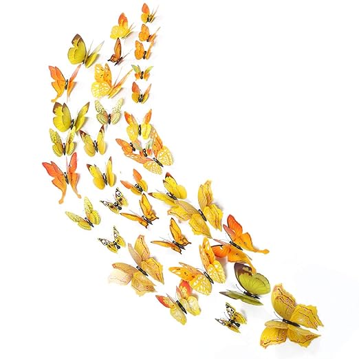 sourcing map 3D Mariposa Pasador Tipo Pared Pegatina Extraíble ...