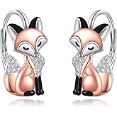 ZPMMPZ Animal Leverback Earrings 925 Sterling Silver Hoop Huggie Earrings Flower Jewelry Gifts For Women