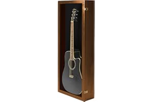 PENNZONI Acoustic Guitar Display Case - Hardwood & Acrylic - Walnut w/Black Felt - Wall Mount
