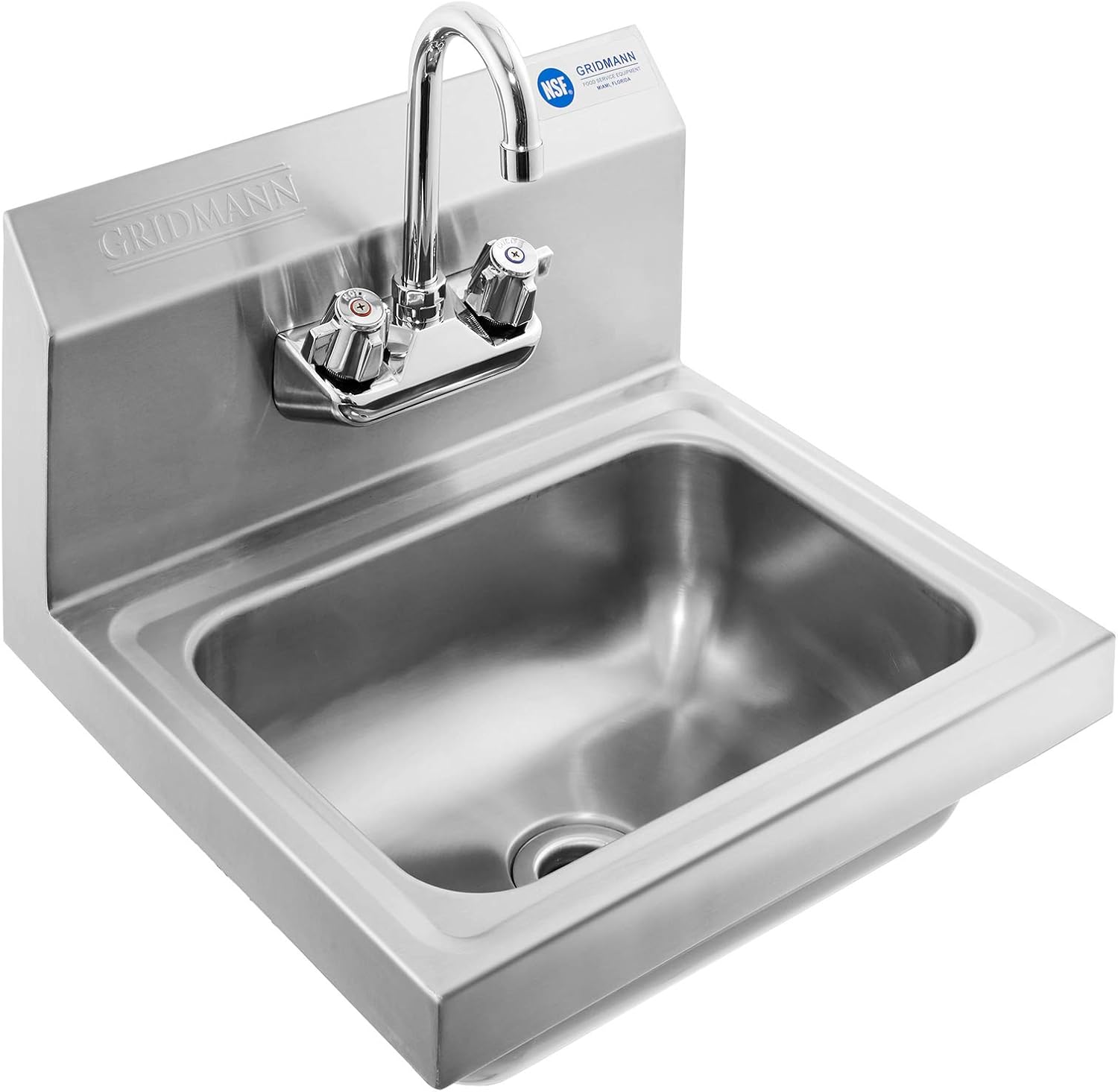 Amazon Com Gridmann Commercial Nsf Stainless Steel Sink Wall