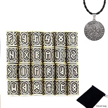 Amazon Com National Wind Pendant 24 Pieces Nordic Viking Rune