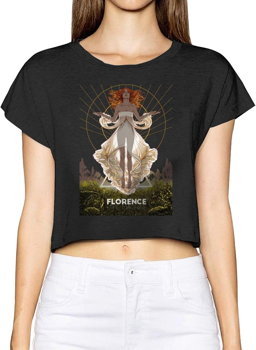 Florence and The Machine Womens Art Graphic T-Shirts Casual Short Sleeve Crop T-Shirt Top