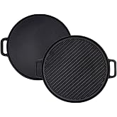 Reversible 12-Inch Double Handled Cast Iron Stovetop Grill/Griddle