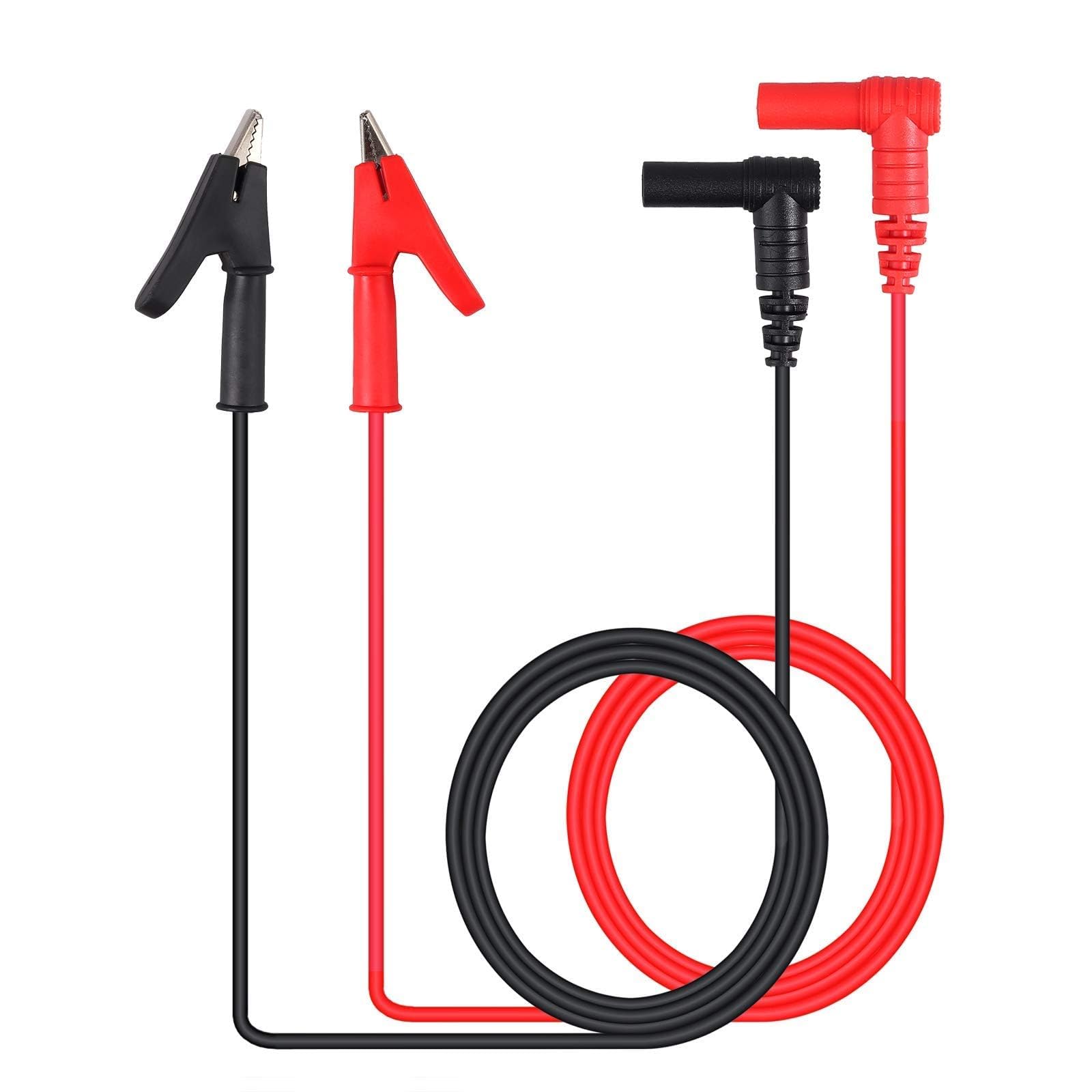 ALLmeter Multimeter Test Leads 15A 1000V Banana Plug to Alligator Clip Test Cable,100cm/3.28ft,15A Rated Current,1000V Max Voltage 0.8M 4mm Heavy Duty Test Cable Crocodile Clamps for Multimeter