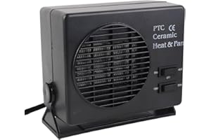 Keenso Ventilateur de chauffage de voiture, 12 V 300 W, portable, chauffage et dégivrage de voiture en céramique, noir