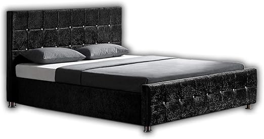 Home Detail Cube Upholstered Ottoman Storage Bed Frame King 5ft